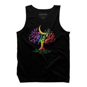 Adult Design By Humans Rainbow Pride Tree of Life By Fluffydstroyer Tank Top - 1 of 2