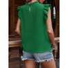 Coolmee Women Summer Tops Ruffle Short Sleeve Casual Crew Neck T Shirt Front Pleated Basic Tee Blouses - 4 of 4