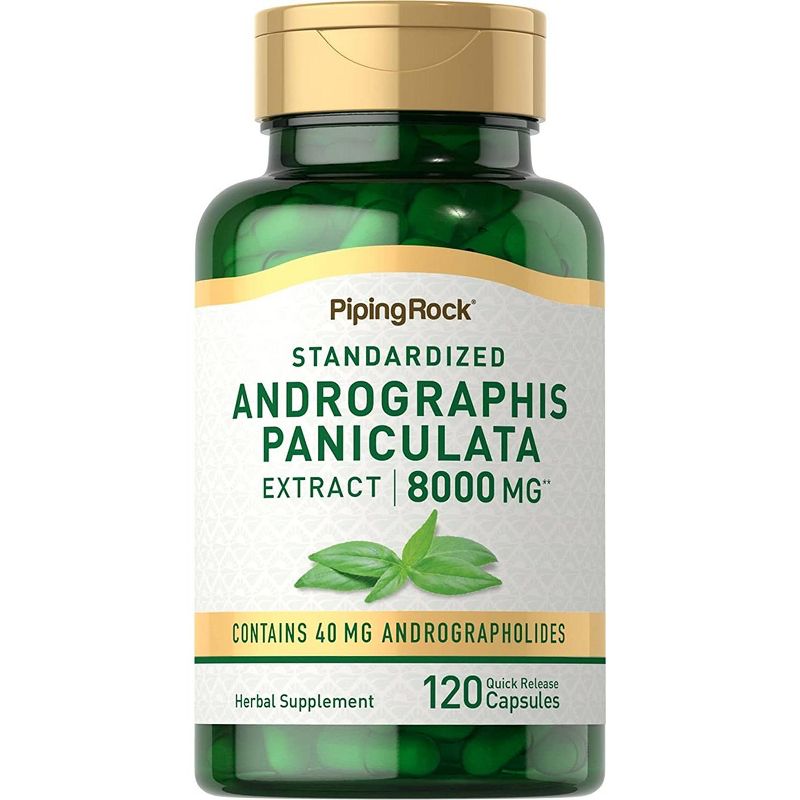 Piping Rock Andrographis Paniculata 8000mg | 120 Capsules, 1 of 2