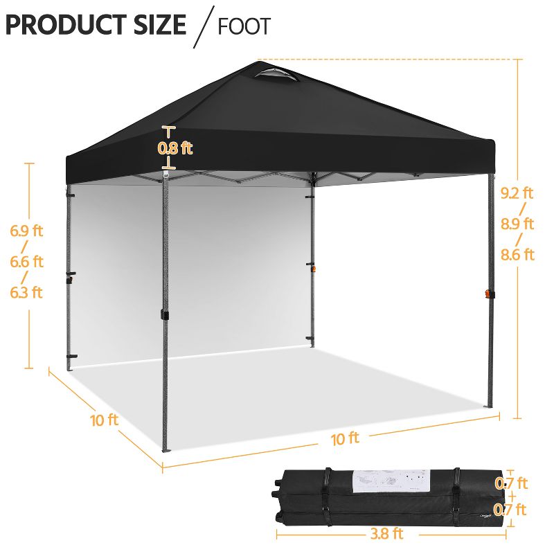 Yaheetech 10×10 FT Pop-up Canopy Tent Party Tent, 3 of 8