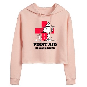 Women's - Peanuts - First Aid Beagle Scouts Cropped Graphic Hoodie - 1 of 3