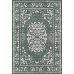 Acekool Washable Kitchen Rug,Non-Slip Indoor Hallway Runner, Soft Low Pile Vintage Distressed Area Rugs for Laundry, Bedroom, Amber - 1 of 4