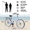 RISOKEYS Women's Beach Bike - 26"Inch Steel Frame Single Speed Bicycles,Wide Wheels for Stability,Rear Coaster Brakes - 3 of 4