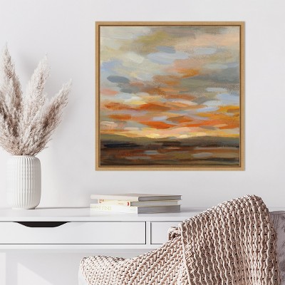 High Desert Sky II Framed Canvas Art in Maple Frame