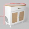Cute Cat Litter Box Enclosure, Wooden Pet Hidden House Sideboard With Scratch Pad Extra Large Storage Drawer Safety Anti-tipping Device - 4 of 4
