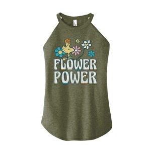 Women's - Peanuts - Flower Power Graphic High Neck Tank - 1 of 4