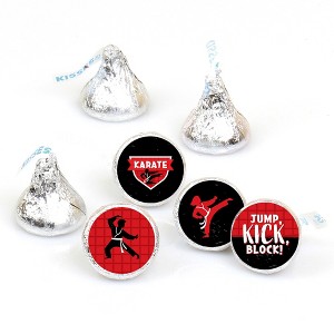 Big Dot of Happiness Karate Master - Martial Arts Birthday Party Round Candy Sticker Favors - Labels Fits Chocolate Candy (1 sheet of 108) - 1 of 4