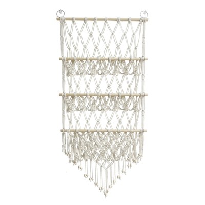 Stuffed Animal Toy Storage Hammock Hand-Woven Cotton Rope Hanging Organizer Hammock Net Decoration for Nursery Play Room Bedroom Kids Room