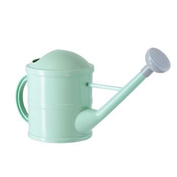 Farmlyn Creek Small Mint Green Plastic Watering Can with Long Spout Sprinkler Head for Garden, Indoor and Outdoor Plants, Flowers, 0.4 Gallon