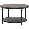 Rustic Round Coffee Table with Storage Shelf, 2-Tier Vintage Wood Center Table, Sturdy Metal Legs & Easy Assembly for Living Room - 4 of 4