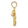 Black Bow Jewelry 14k Yellow Gold 2D Satin and Diamond Cut Dog Pendant or Charm - 2 of 4
