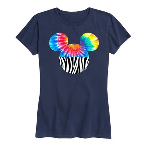 Women's - Disney - Tie Dye Zebra Print Mickey Short Sleeve Graphic T-Shirt - 1 of 4