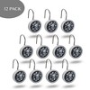 DWËLLZA Set of 12 Silver Brushed Nickel Decorative Shower Curtain Hooks - 2 of 4