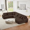129"W Oversized Sectional Sofa Couch, Upholstered Corduroy Sofa with Chaise Lounge for Living Room -ModernLuxe - 3 of 4