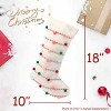 Aoibox 1 Piece 18 Inch Cream Pom Pom Christmas Stocking Ultra Soft Velvet Boho Holiday Decor Gift Holder for Tree or Fireplace - 2 of 4