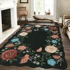 Modern Washable Area Rug, Soft Floral Floor Cover with Non Slip Backing, Low Pile Stain Resistant Floor Carpet for Living Room - 2 of 4