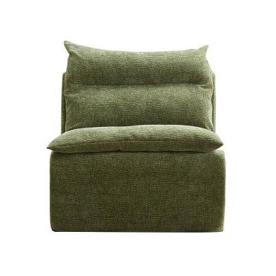 SYFERLORY Accent Armless Chair Lazy Floor Seating, Single Sofa Lounger Leisure Accent Single Couch  GREEN