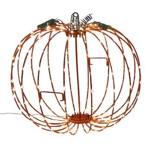 Celebrations - LED - Prelit - Short Foldable Pumpkin - Tabletop Decor - White - 216 ct - 14 in. - 1 of 1
