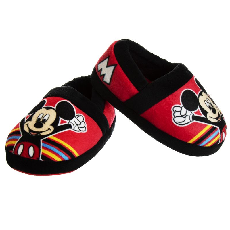 Disney Mickey Mouse Boys Slippers-Kids Plush Lightweight Warm Comfort Soft Aline House Shoes Slippers - Navy Multi (sizes 5-12 Toddler/Little Kid), 3 of 8