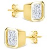 SHINE by Sterling Forever Sterling Silver Asscher Cut Bezel Set Stud Earrings - 4 of 4