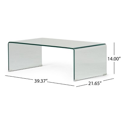 Clear Rectangular Tempered Glass Coffee Table