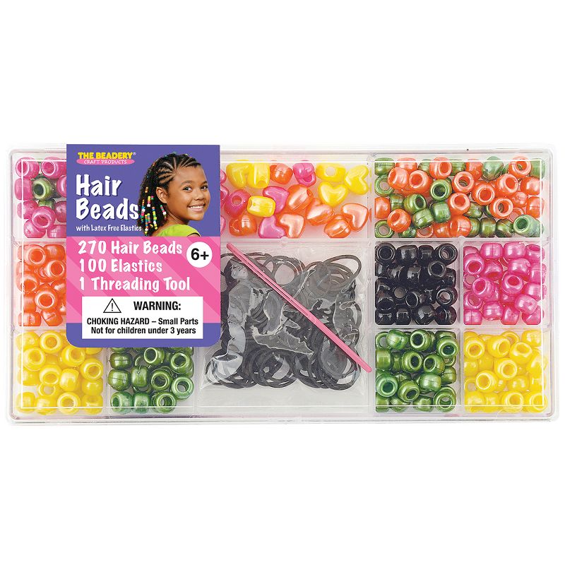 The Beadery Large Hair Bead Box Kit-Bright Pearl, 1 of 4