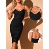 INSPIRE CHIC Women's Lace Spaghetti Straps Wedding Guest Bodycon Sleeveless Party Midi Dress - 2 of 4