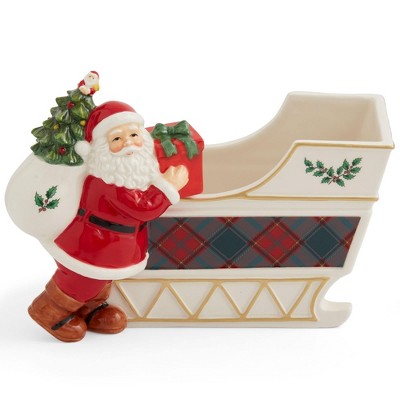 Spode Christmas Tree Santa Sleigh Candy Jar,8 Inch
