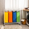Costway 4 Bag Laundry Sorter Cart Clothes Hamper Storage Organizer Removable Bags Wheel - 2 of 4