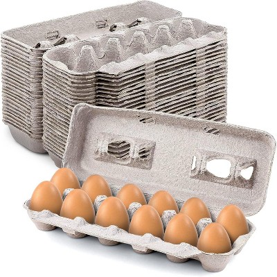 25 Pieces Blank Natural Pulp Egg Cartons Holds 12 Eggs - Cardboard Material Perfect For Storing Extra Eggs
