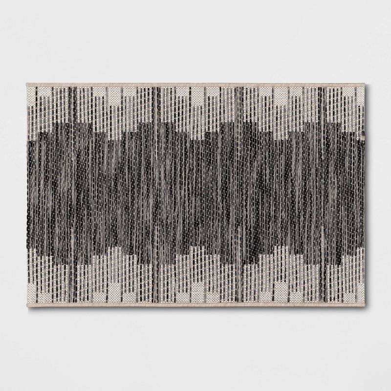 Graphic Steps Outdoor Rug Black - Threshold™, 1 of 11