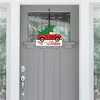 Big Dot of Happiness Merry Little Christmas Tree - Hanging Porch Red Truck Christmas Party Outdoor Decorations - Front Door Decor - 1 Piece Sign - 2 of 4