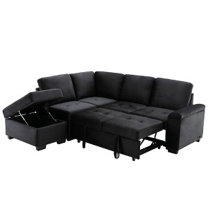 NicBex Modern Pull Out Sofa Bed Convertible Sleeper Sofa with Storage Ottoman and USB Port for Living Room - 1 of 4
