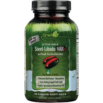 Irwin Naturals Dietary Supplements Active-Male Steel Libido Max3 + Peak