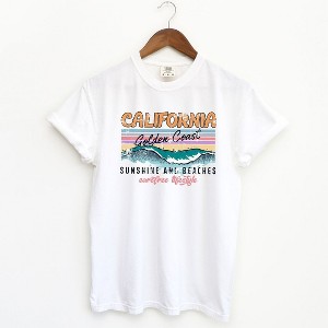 Simply Sage Market Women's California Golden Coast Short Sleeve Garment Dyed Tee - 1 of 2