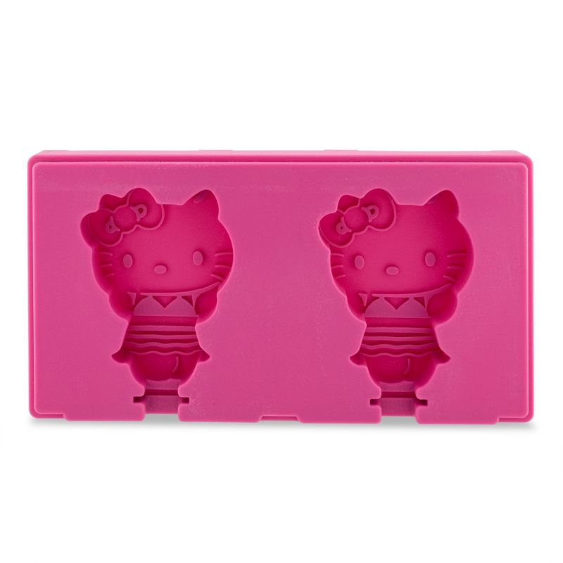 Silver Buffalo Sanrio Hello Kitty Silicone Popsicle Mold Shapes With Plastic Sticks, 3 of 10