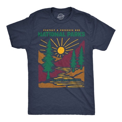Мужские футболки Crazy Dog T-Shirts, Inc. Mens Funny T Shirts Protect And Preserve Our National Parks Awesome Nature Lovers Tee For Men - Crazy Dog Men's T Shirt For Campers Navy L