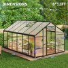 Garvee Walk-In Greenhouse with Polycarbonate Panels, Aluminum Frame, Quick Setup, Roof Vent, Outdoor Garden Greenhouse - 3 of 4