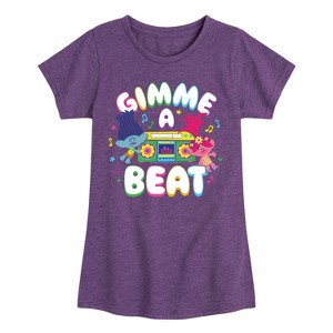 Girls' - Trolls - Gimme A Beat Branch and Poppy Fitted Short Sleeve Graphic T-Shirt - 1 of 4