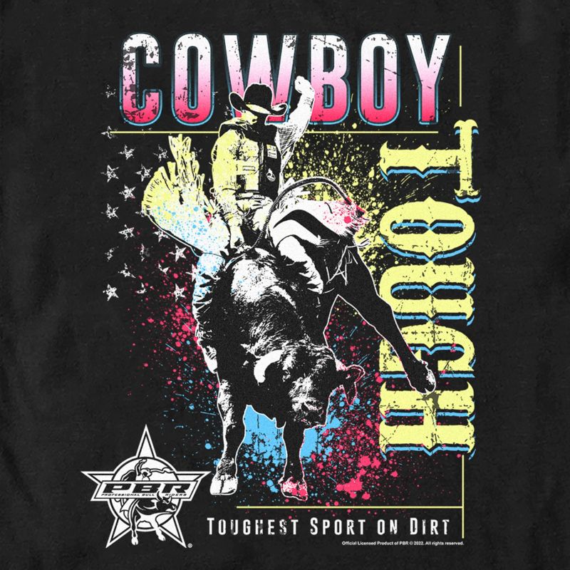 Men's Professional Bull Riders Cowboy Tough Colorful T-Shirt, 2 of 6