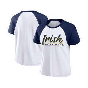 NCAA Notre Dame Fighting Irish Women's White Stitch T-Shirt - 1 of 3