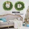 26 inch cedar wreath realistic artificial faux pine greenery farmhouse door window table mantle wall indoor outdoor christmas - 2 of 4