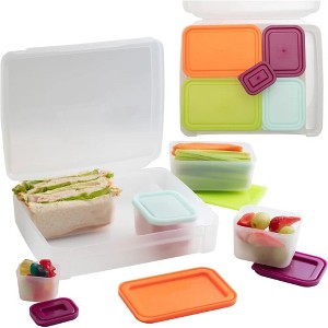 Bentology Clear Bento Lunch Box Set w 5 Removable Nesting Containers- Inner Compartment Portion Sizes- Leakproof Durable & BPA Free- Dishwasher Safe - 1 of 4