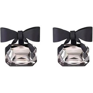 Bow Stud Earrings for Women Black Bow Earrings Fashion Black Faux Crystal Statement Earrings Christmas Cute Jewelry Gifts for Women - 1 of 4