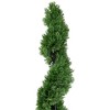 Northlight Real Touch™ Artificial Cedar Spiral Topiary Tree in Black Pot - 4' - 3 of 4
