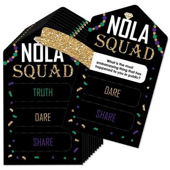 Big Dot of Happiness NOLA Bride Squad - New Orleans Bachelorette Party Game Pickle Cards - Truth, Dare, Share Pull Tabs - Set of 12