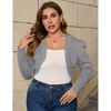 Women Plus Size Women's 3/4 Sleeve Open Front Knit Cropped Bolero Shrug Cardigan Sweater for Women - 3 of 4