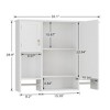 VECELO Bathroom Storage Cabinet with Mirror & Towel Rack, Wall Mounted Medicine Cabinet with Door & Open Shelves, White - 3 of 4