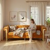 Modern Polyester Sofa with Turn-Out Arms & Gold Legs - 3 of 4