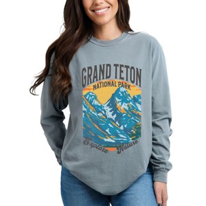 Simply Sage Market Grand Teton National Park Explore More Garment Dyed Long Sleeve - 1 of 4